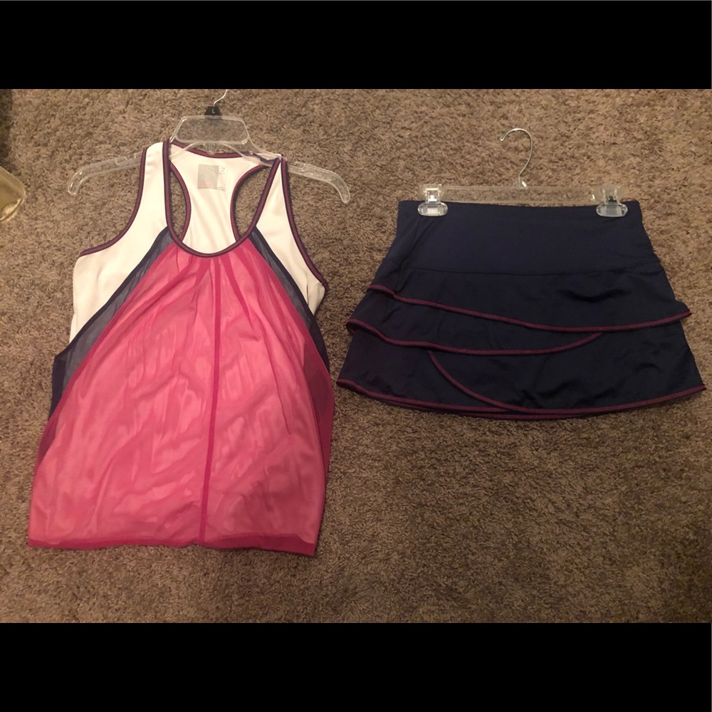 Lucky in Love tennis outfit- SM skirt + M tank top